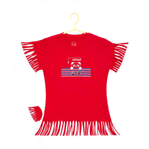 Generic Girl's Casual Short Sleeve Printed Cotton T Shirt (Red)
